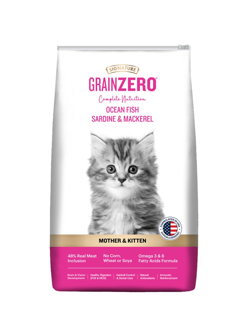 Grain Zero Premium Kitten Dry Cat Food  Ocean Fish  Sardine & Mackerel 1.2kg - Image 1